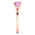thumbnail image 3 of Solitaire Engagement Ring for Women - 2ct Simulated Pink Diamond in 14K Rose Gold Promise Ring, 3 of 6