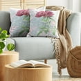 thumbnail image 5 of Ambesonne Retro Throw Pillow Cover 2 Pack, Peony Blossoms Growth, 16", Fern Green Pale Blue, 5 of 5
