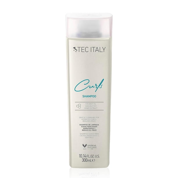 TEC ITALY Curls Shampoo 300 ml | Shampoo para Rizos Definidos y Suaves | Anti Frizz y Protección UV | Nutrición Intensiva y Brillo para Todo Tipo de Cabello RizadoFrizz, con Prot