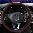 thumbnail image 4 of Car Anti-slip Embossed Leather Steering Wheel Cover Elastic Four Season Vintage, 4 of 9