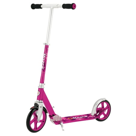 Razor A5 Lux Kick Scooter - Large 8" Wheels, Foldable, Pink, Adjustable Handlebars, Lightweight, for Riders up to 220 lbs