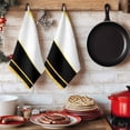 thumbnail image 6 of Modern Black Gold Kitchen Towels Set of 1, Minimalist Geometric Yellow Striped Absorbent Dish Towels for Kitchen, Microfiber Hand Towel, Quick Drying Tea Towel for Cleaning Decorative Dishcloths, 6 of 7