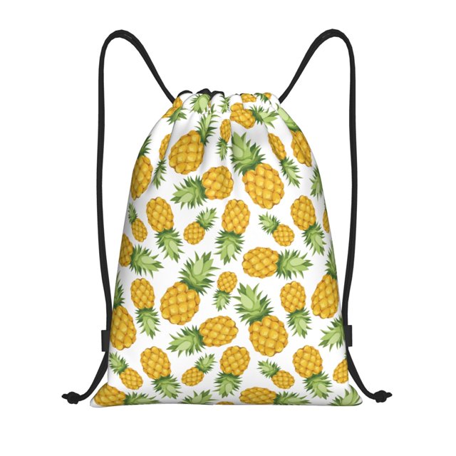 Fotbe Pineapple Bolsa Mochila con Cordón Estampada, Bolsa de Gimnasio Deportiva, Bolsa Cinch, Bolsa con Cordón para Hombres y Mujeres-Medium