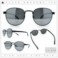 thumbnail image 2 of Boho Normcore Windsor Metal Rim Rectangular Round Hipster Sunglasses Black - Silver Mirror, 2 of 8