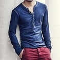 thumbnail image 3 of MesaSe Man V Neck Long Sleeve Shirts Button On Slim For Shirt Leisure Solid Color Top, 3 of 6