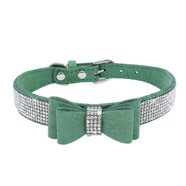 facefd Bling Cristal Collier de Chat Métal Réglable Chiot Noeud Papillon Strass Colliers Souples Fournitures pour Animaux de Compagnie pour les Petits Chiens Moyens