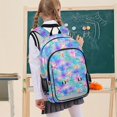 thumbnail image 7 of FORMRS Unisex School Backpack 17" Student Travel Bag with Laptop Compartment, Neon Starfish Pattern, 7 of 7