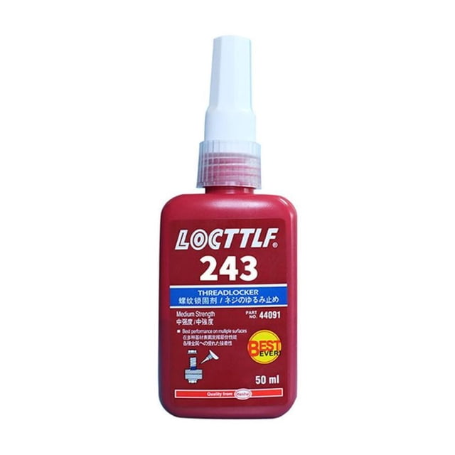 Lttoisl Medium Strength Threadlocker Adhesive, 50ml Blue Liquid Glue Compound for All Metal Threaded Assemblies, Prevents Loosening from Vibration, General Purpose Nut & Bolt Sealant, 243 Equivalent