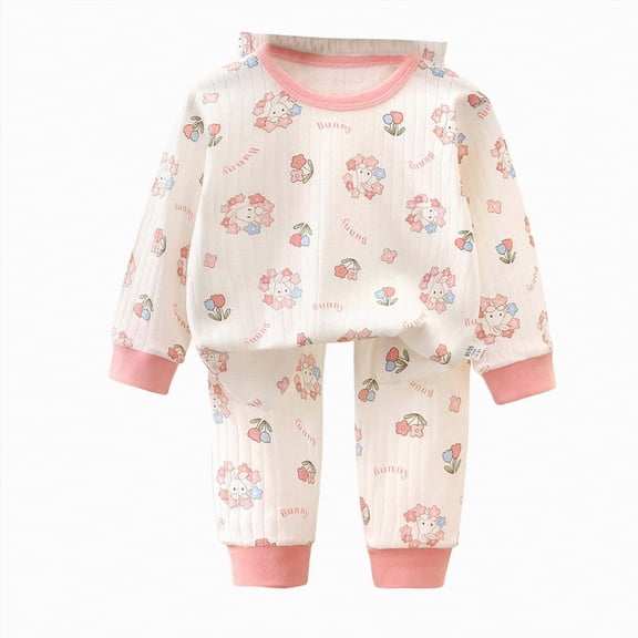 UAYOTSE Childrens Comfortable and Breathable Long Sleeved Home Clothes Cute Cartoon Pattern Pajama Set,Sizes 4-5 Years