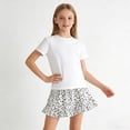 thumbnail image 4 of Skirts for Girls Ruffle Floral Flowy Short Skirts for Girls Cute Summer Skirts for Girls (White 4-5 Years), 4 of 7