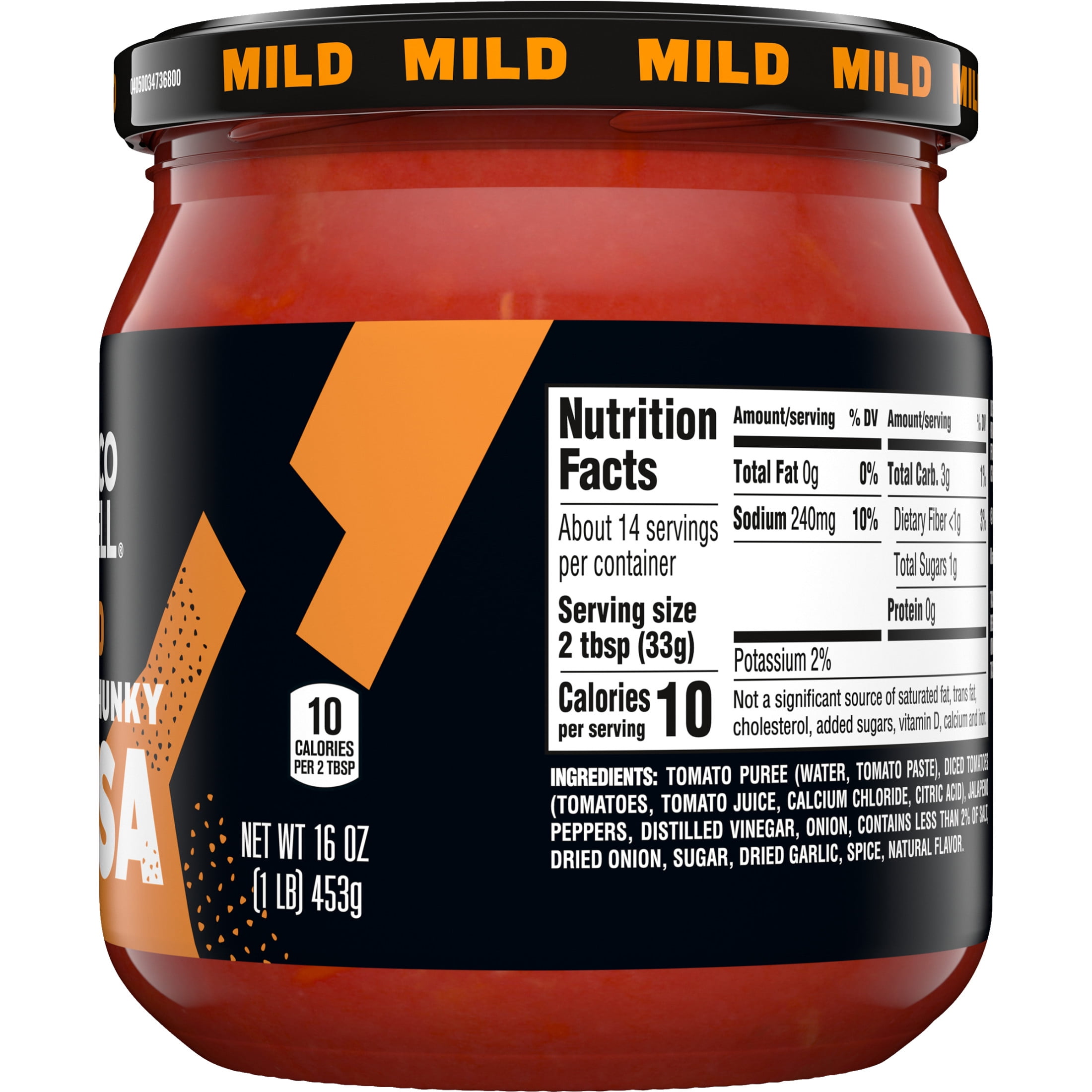 Taco Bell Mild Thick N' Chunky Salsa, 16 oz Jar