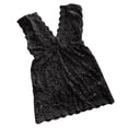 thumbnail image 2 of Top de encaje floral transparente con escote en V sin mangas, corte ajustado, elegante y sexy, de algodón, para mujer, para verano, negro, M, 2 of 12
