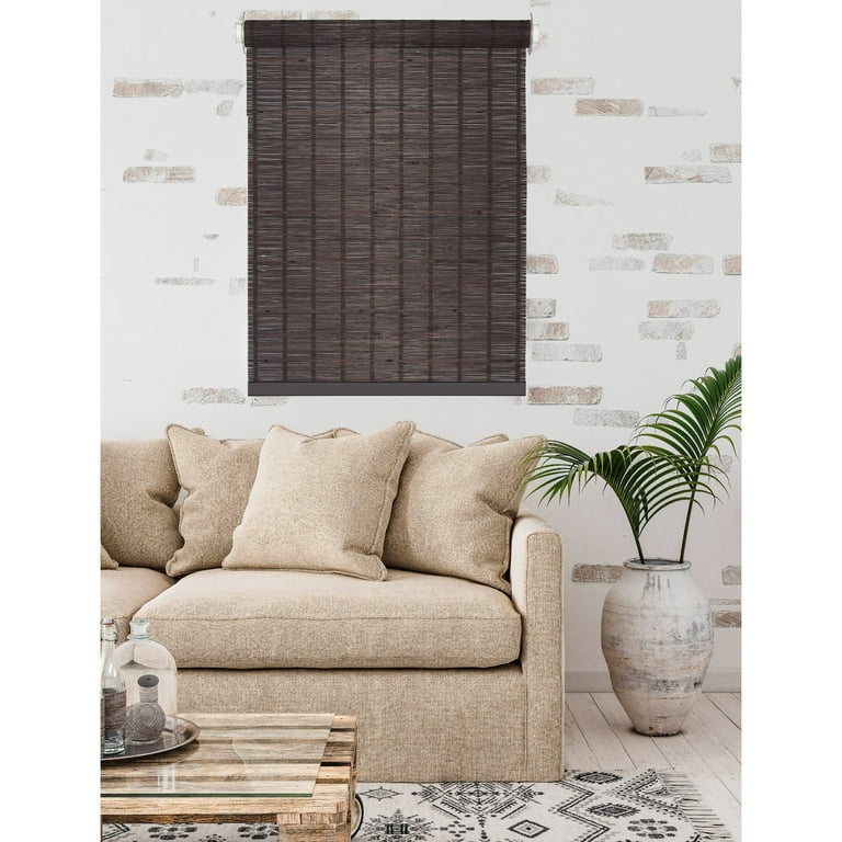 Achim Bamboo Roller Shade 31-in x Java Light Filtering Cordless Roller Shade Achim Bamboo Roller Shade 31-in x Java Light Filtering Cordless Roller Shade