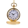 thumbnail image 4 of Personality Fashion Retro Large Pocket Watch Gold Shield Quartz Pocket Watch, 4 of 5
