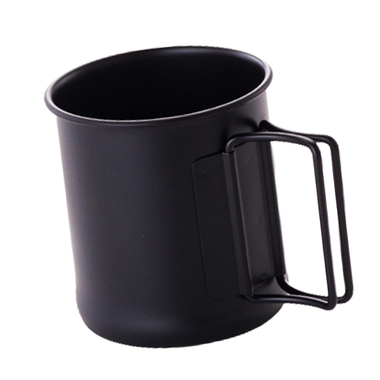 Stainless Steel Camping Cup 300ml Coffee Mug for Backpacking Hiking Outdoor Black
