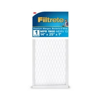 Filtrete 14x25x1 HVAC Furnace Air Filter, MPR 1900 MERV 13, Premium Allergen, Bacteria and Virus, 1 Filter