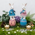 thumbnail image 6 of HaCpiu Easter Bunny Figurine Decor, Resin Easter Rabbit Egg Garden Ornament, Spring Decor for Easter, St. Patrick's Day, Home Shelf, Garden & Party Tabletop Centerpiece, 6 of 6