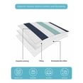 thumbnail image 5 of Turquoise Navy Blue Striped Queen Size Down Alternative Comforter, Lightweight Comforter Quilt Bedding Set with Pillow Shams Farmhouse Stripe Art All Seasons Bed Comforter Duvet Insert 90"x96", 5 of 7