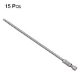 thumbnail image 3 of Uxcell 15Pcs T15 Torx Head Screwdriver Bit S2 Steel Magnetic Screw Drive Bit 6" Long 1/4 Inch Hex Shank, 3 of 5