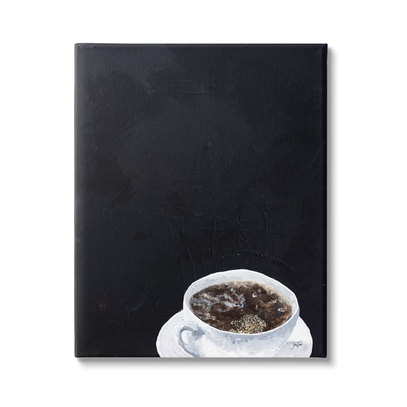 Stupell Industries Contemporary Coffee Cup Saucer Breakfast Kitchen Drink Graphic Art Gallery Wrapped Canvas Print Wall Art, Design by Stacy Gresell