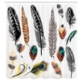thumbnail image 3 of Ambesonne Boho Shower Curtain, Bird Feather Retro Vibrant, 69"Wx75"L, Multicolor, 3 of 5