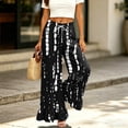 thumbnail image 5 of Sewkxo Womens Wide Leg Pants Drawstring Elastic High Waisted Ruffle Hem Palazzo Pants with Pockets,Dark Gray XL, 5 of 6