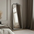 thumbnail image 3 of Crystal Art Gallery 22" x 64" Black Filigree Arch Metal Full Length Floor Leaner Mirror, 3 of 16
