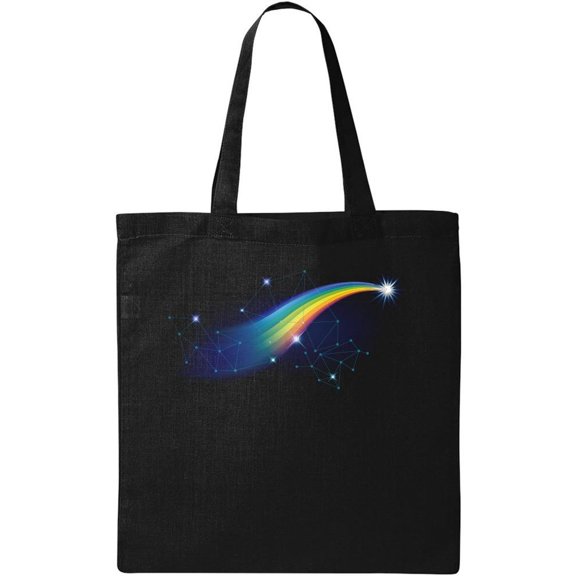 Smartprints Comet With Rainbow Tail Tote Bag - Image by Shutterstock, One Size Cotton Canvas Tote Bag