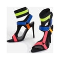 thumbnail image 3 of Cape Robbin Dive In MultiColor Strappy High Heel Single Sole Caged Sandal (6), 3 of 6