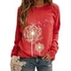 thumbnail image 4 of Camiseta Mujer Manga larga Cuello redondo Tops Poliéster Suéter deportivo Ropa con estampado informal, Rojo, S Methold AP003791-27, 4 of 6