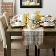 thumbnail image 2 of Contemporary Home Living Modern Plaid Cotton Table Runner - 108" - Gray and Brick Red, 2 of 3