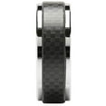 thumbnail image 3 of Tungsten Rings for Men Women Wedding Band Carbon Fiber Ring Overlaid Sizes 6-16 (Tungsten, 8.5), 3 of 6