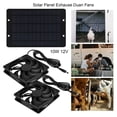 thumbnail image 4 of Methold Kit de ventilador de escape con energía Solar para gallinero de 10W, ventilador de invernadero para el hogar, ventiladores duales, accesorios Hábitats y jaulas para animales pequeños Methold PT004565-00, 4 of 6