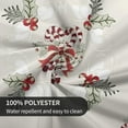 thumbnail image 3 of Christmas Round Tablecloths Candy Cane and Christmas Ribbon 60 inch Winter Xmas Table Cloths Cover Mat Washable Table Covers Red Tablecloth Home Parties Holiday Dinner Party Dining Room Table Decor, 3 of 5