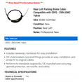 thumbnail image 2 of Rear Left Parking Brake Cable - Compatible with 2005 - 2006 GMC Yukon, 2 of 2