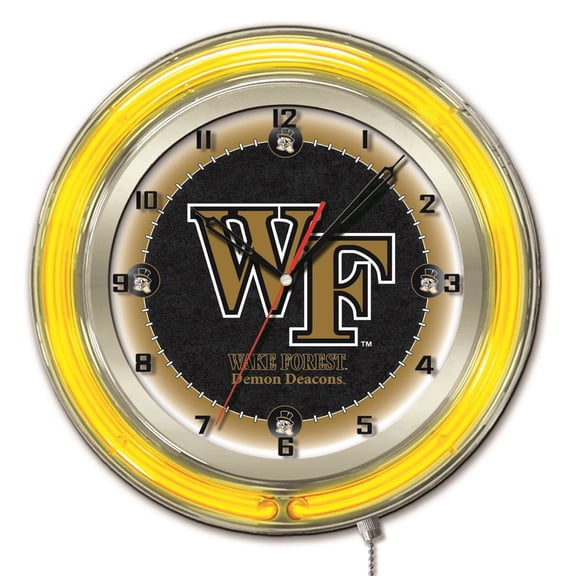 Wake Forest University 19" Double Neon Wall Clock