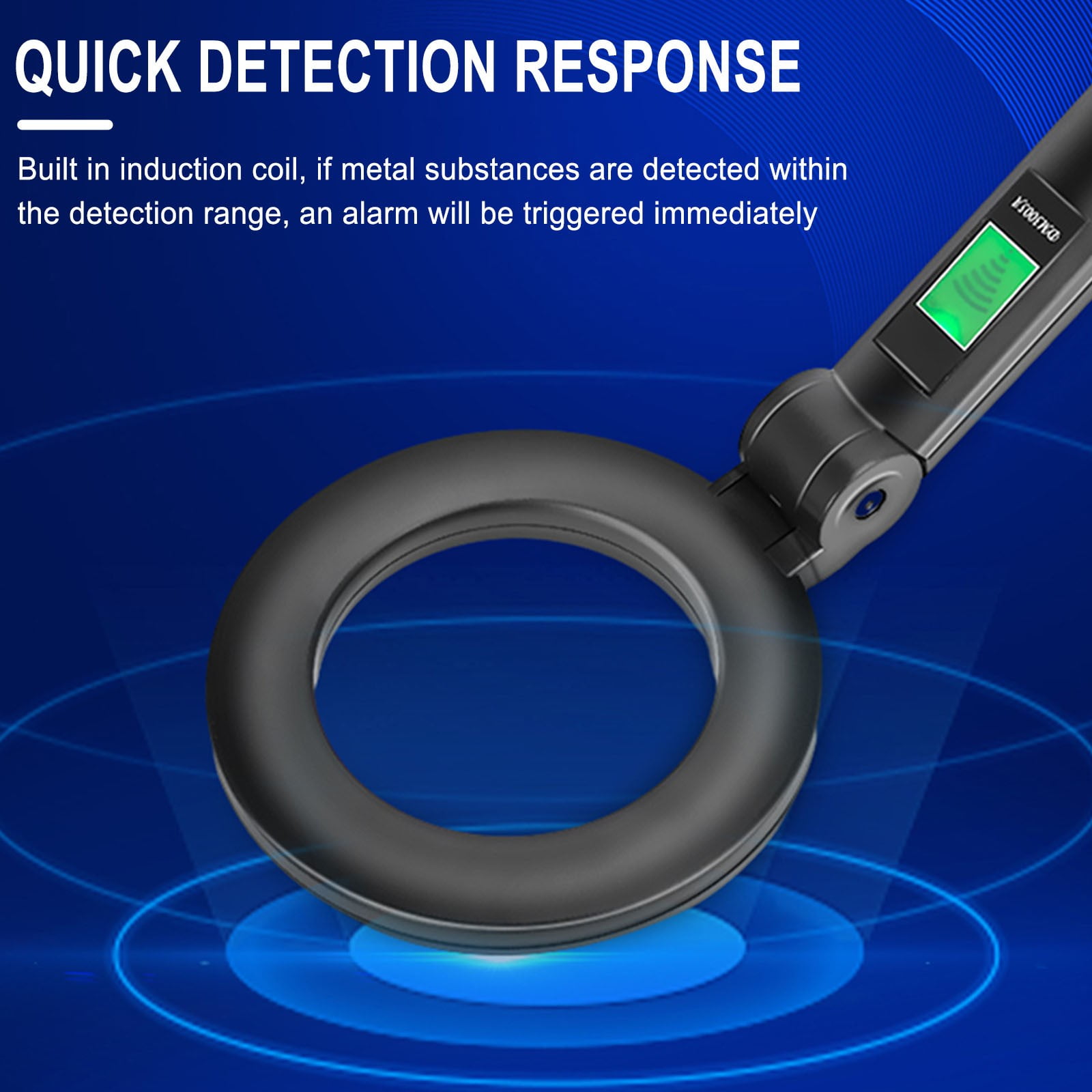Handheld Metal Detector Portable Foldable 140 mm Probe with Silent Vibration and Buzzer Alarm Modes