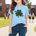 thumbnail image 4 of Posijego Kids St Patrick's Day Shirts Toddler Boys Girls Cotton Short Sleeve Clover Graphic T-Shirts Summer Tops, 4 of 9