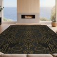 thumbnail image 2 of Design&I 5'x7' Washable Area Rug Vintage Boho Gothic Bird Scroll Border Damask Bamboo Sofa Snake Playful for Dining Room, Under Table, Home Office, Snag-Free, Skid-Resistant, 2 of 7