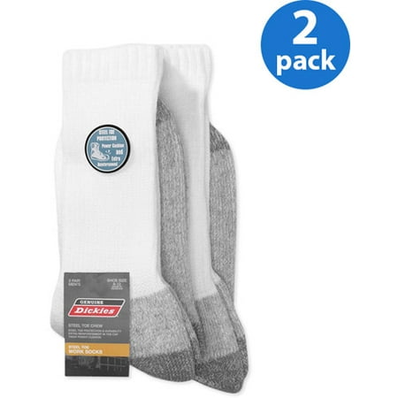 Men's Steel Toe Crew Work Socks, 2-Pack