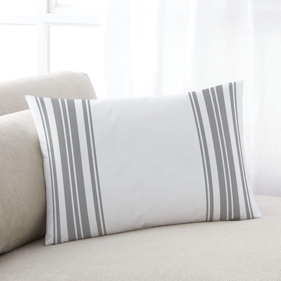 Grey Striped Standard Size Pillow Cover,Pillowcase Protectors with Zipper,Breathable Decorative Throw Pillow Case Cover,Modern White Striped Abstract Art Aesthetics Pillow Shams for Couch 20x26Inch