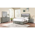 thumbnail image 2 of King 4PC Modern Style Bedroom Set Made with Wood in Gray, 2 of 17