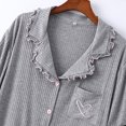 thumbnail image 4 of cfhntfmh Womens Pajama Sets Button down Short Sleeve Shirts and Drawstring Waisted Shorts Sleeping Loungewear Sets M-L, 4 of 5