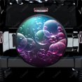 thumbnail image 1 of Abstract Flying Bubbles Colorful Pattern Polyester Universal Spare Wheel Tire Cover Wheel Covers for Trailer RV SUV Truck Camper, 1 of 5