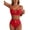 Red, variant on SHEWIN Womens Swimsuits Bathing Suits 2 Piece Bikini Sets High Waisted Cut Out Modest Swimsuit Full Coverage Beach Outfits Brown L