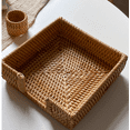 thumbnail image 2 of attan Square Napkin Holder, 7.5x7.5x2.5 Inch Woven Paper Napkin & Guest Towel Tray for Kitchen, Dining Table, or Bathroom, 2 of 8
