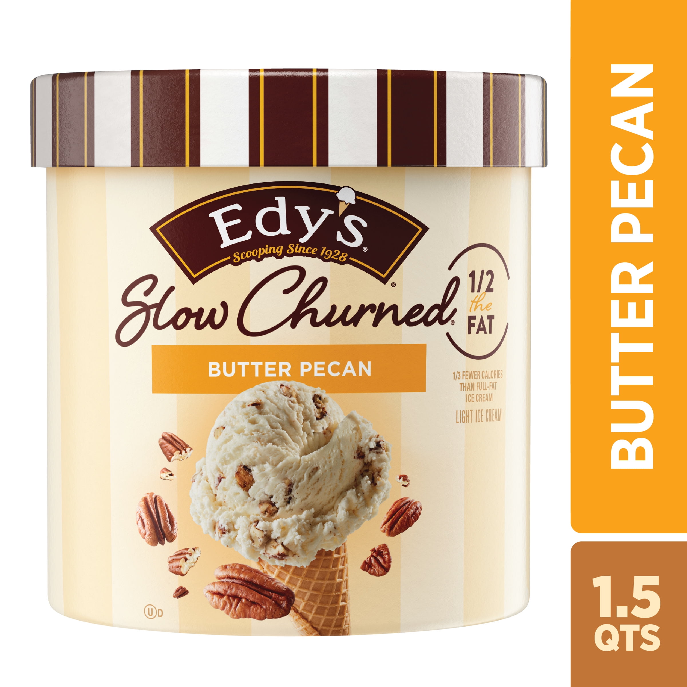 Edy's/Dreyer's Slow Churned Butter Pecan Light Ice Cream, Tub, 1.41
