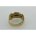 thumbnail image 2 of Bluebelljewels 14K Yellow Gold Finish Silver 3CT Lab Created Blue Sapphire Wedding Ring, 2 of 6