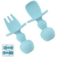 thumbnail image 5 of Baby Fork, Baby Learning Spoon, Silicone Spoon Fork, Ergonomic Learning Cutlery, Baby Cutlery Set, Baby Spoon Fork BPA Free Tableware (Gray), 5 of 5