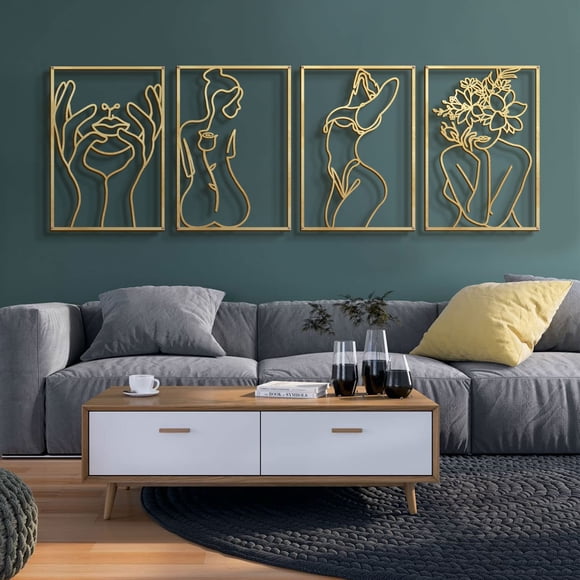 Decoración mural Glamativity Gold, estilo clásico M, tamaño 43 x 30 cm